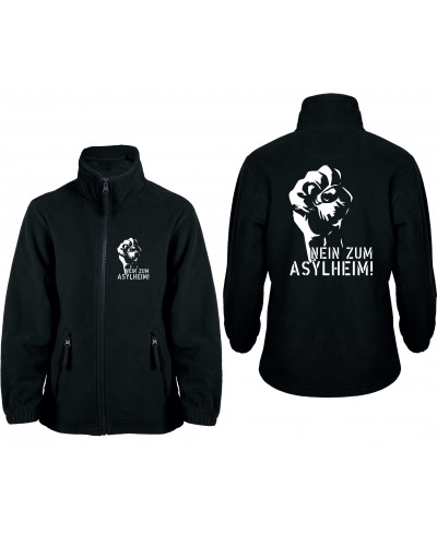 Bestickte Kinder Fleecejacke (Nein zum Asylheim)