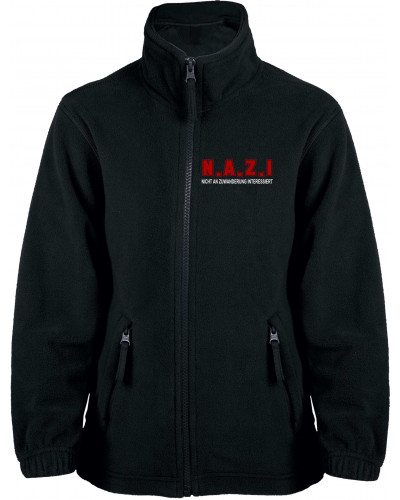 Bestickte Kinder Fleecejacke (Nicht an Zuwanderung interessiert, Fahne)