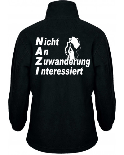 Bestickte Kinder Fleecejacke (Nicht an Zuwanderung interessiert, Fahne)