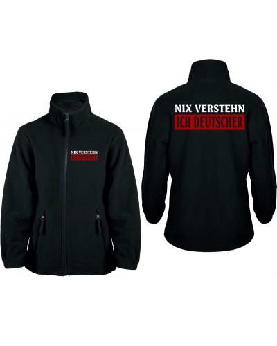 Bestickte Kinder Fleecejacke (Nix verstehen, ich deutscher)