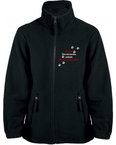 Bestickte Kinder Fleecejacke (Stoppt Tierversuche, nehmt Kinderschänder)