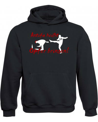 Kinder Kapuzen-Pullover (Antifa heißt Opfer bringen)