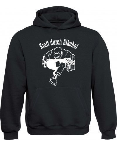 Kinder Kapuzen-Pullover (Kraft durch Alkohol)