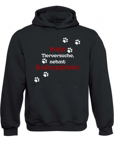Kinder Kapuzen-Pullover (Stoppt Tierversuche, nehmt Kinderschänder)