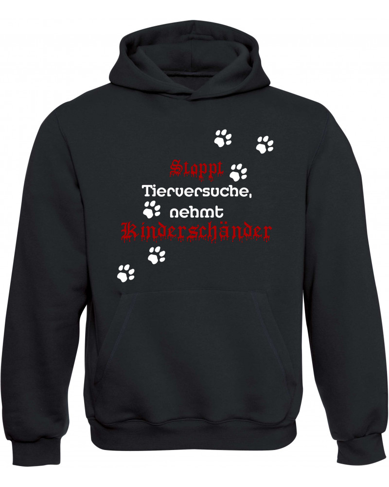 Kinder Kapuzen-Pullover (Stoppt Tierversuche, nehmt Kinderschänder)