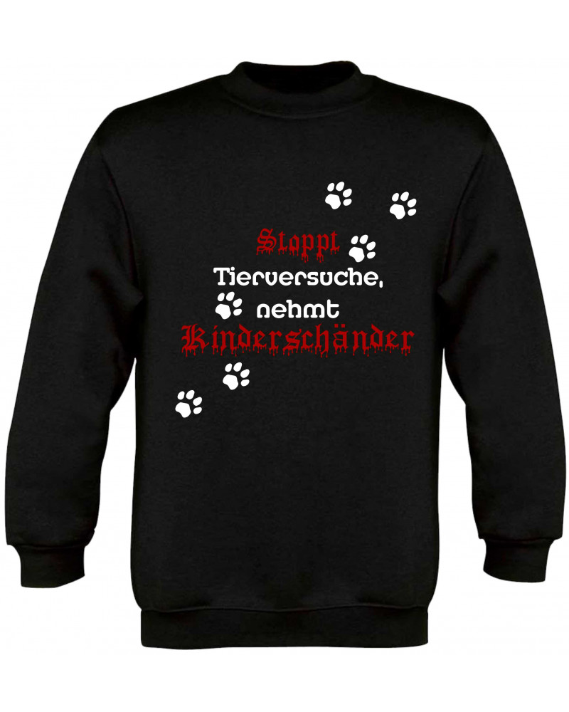 Kinder Pullover (Stoppt Tierversuche, nehmt Kinderschänder)