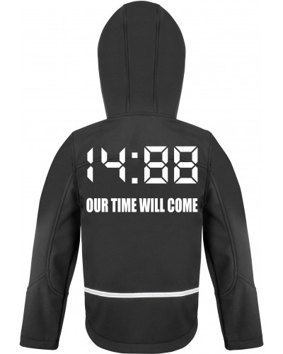 Bestickte Kinder Softshell Kapuzenjacke (1488 Our time will come)