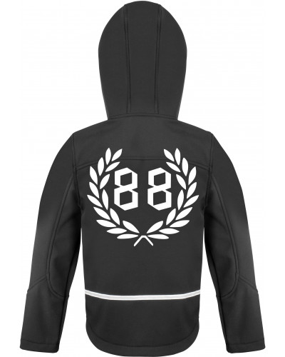 Bestickte Kinder Softshell Kapuzenjacke (88, kranz)