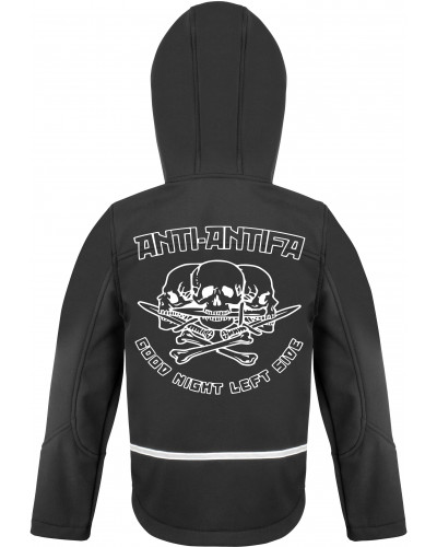 Bestickte Kinder Softshell Kapuzenjacke (Anti-Antifa)