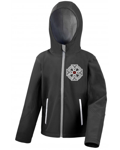 Bestickte Kinder Softshell Kapuzenjacke (Celtic 88)