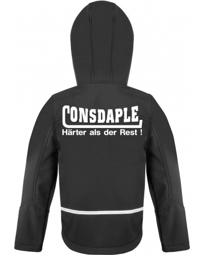 Bestickte Kinder Softshell Kapuzenjacke (Consdaple, härter als der Rest)