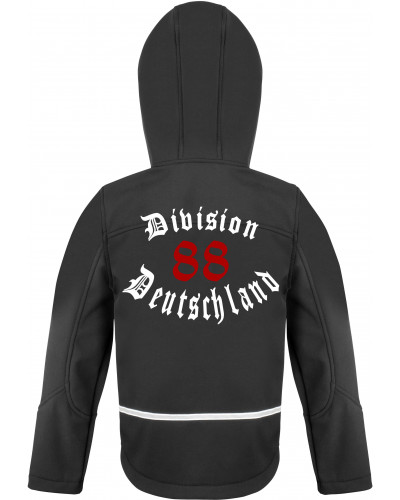 Bestickte Kinder Softshell Kapuzenjacke (Division 88 Deutschland)