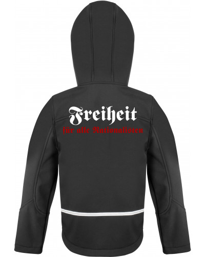 Bestickte Kinder Softshell Kapuzenjacke (Freiheit)
