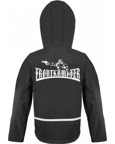 Bestickte Kinder Softshell Kapuzenjacke (Frontkämpfer)