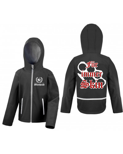 Bestickte Kinder Softshell Kapuzenjacke (Für immer Skin)