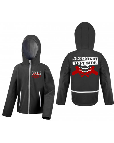 Bestickte Kinder Softshell Kapuzenjacke (GNLS, Schlagring)