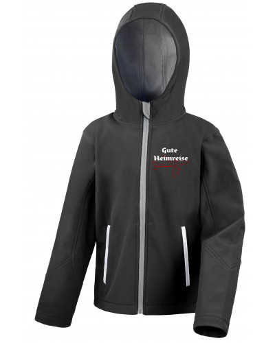 Bestickte Kinder Softshell Kapuzenjacke (Gute Heimreise)