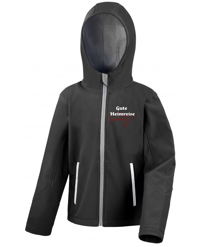 Bestickte Kinder Softshell Kapuzenjacke (Gute Heimreise)
