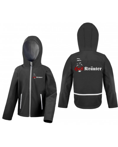 Bestickte Kinder Softshell Kapuzenjacke (Heil Kräuter)