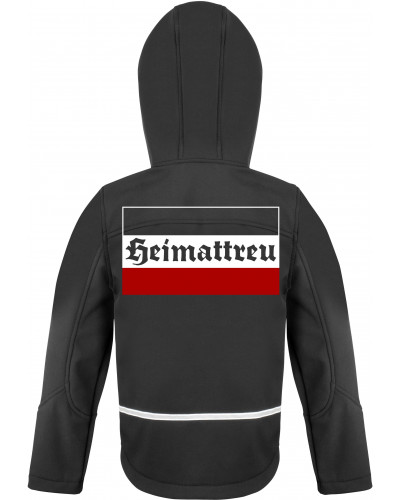 Bestickte Kinder Softshell Kapuzenjacke (Heimattreu)