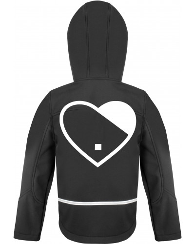Bestickte Kinder Softshell Kapuzenjacke (Herz)