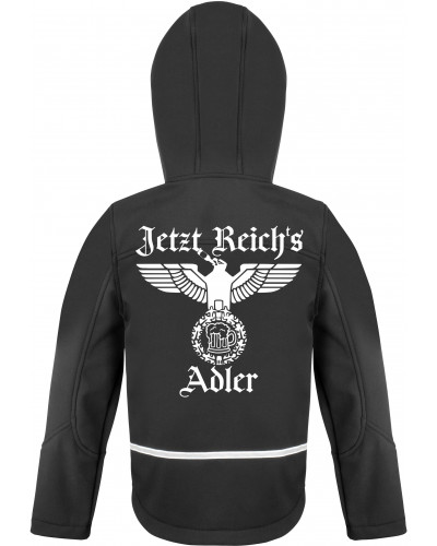 Bestickte Kinder Softshell Kapuzenjacke (Jetzt Reichs Adler)