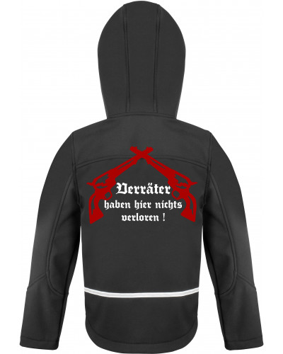 Bestickte Kinder Softshell Kapuzenjacke (Kameradschaft mehr als nur ein Wort)