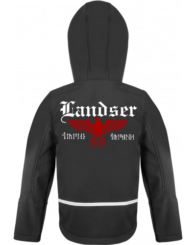 Bestickte Kinder Softshell Kapuzenjacke (Landser, Adler 88)