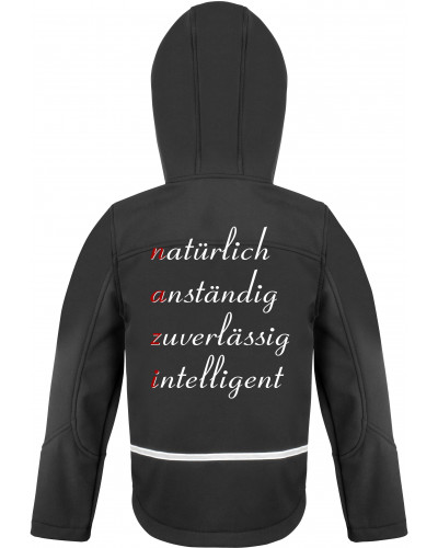 Bestickte Kinder Softshell Kapuzenjacke (NAZI)