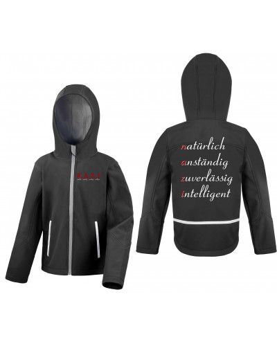 Bestickte Kinder Softshell Kapuzenjacke (NAZI)