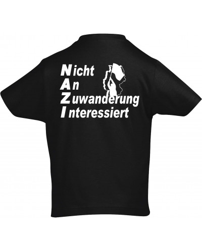 Kinder T-Shirt (Nicht an Zuwanderung interessiert, Fahne)