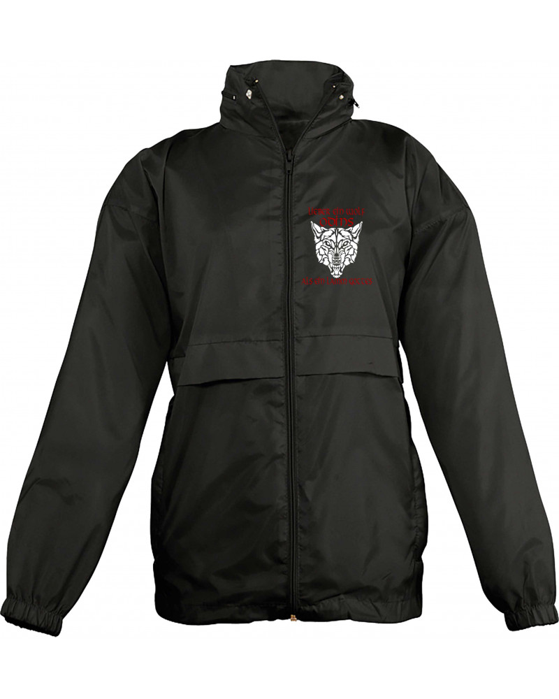 Bestickter Kinder Windbreaker (Lieber ein Wolf Odins als ein Lamm Gottes)