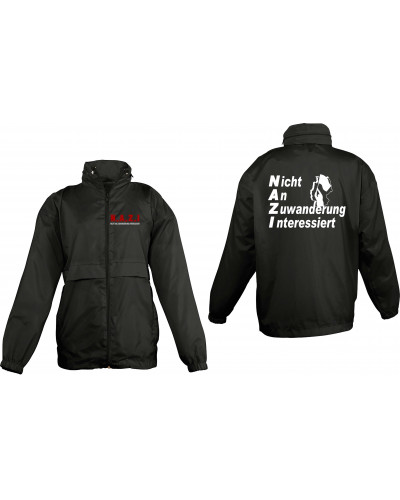 Bestickter Kinder Windbreaker (Nicht an Zuwanderung interessiert, Fahne)