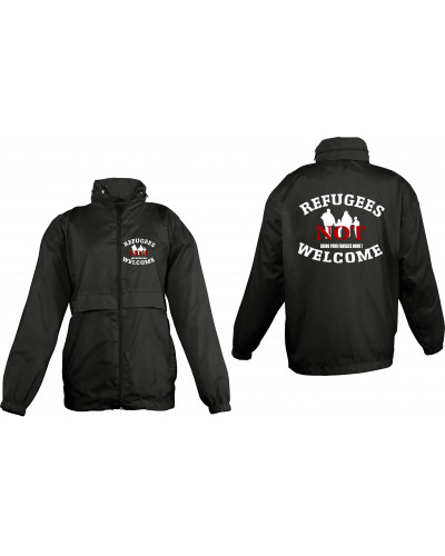 Bestickter Kinder Windbreaker (Refugees not welcome)