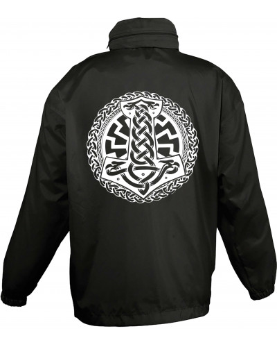 Bestickter Kinder Windbreaker (Schwarze Sonne, Thorhammer)