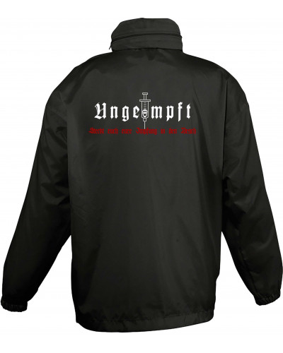 Bestickter Kinder Windbreaker (Ungeimpft, Steckt euch eure Impfung in den Arsch)