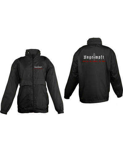 Bestickter Kinder Windbreaker (Ungeimpft, Steckt euch eure Impfung in den Arsch)