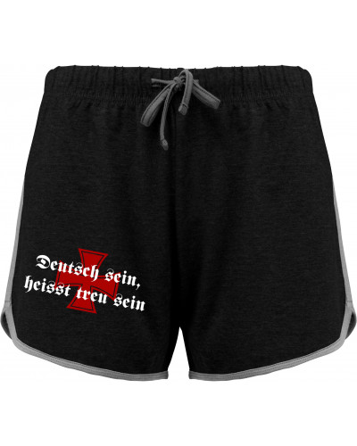 Kurze Damensporthose (Deutsch sein, heißt treu sein)