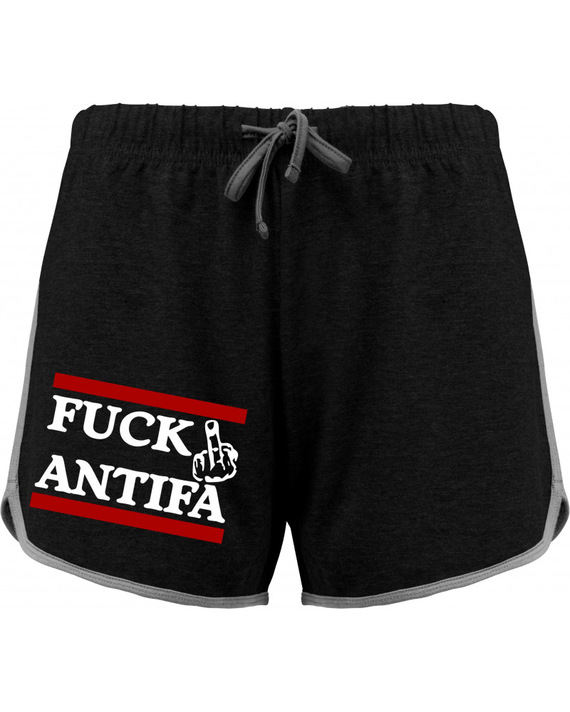 Kurze Damensporthose (Fuck Antifa)