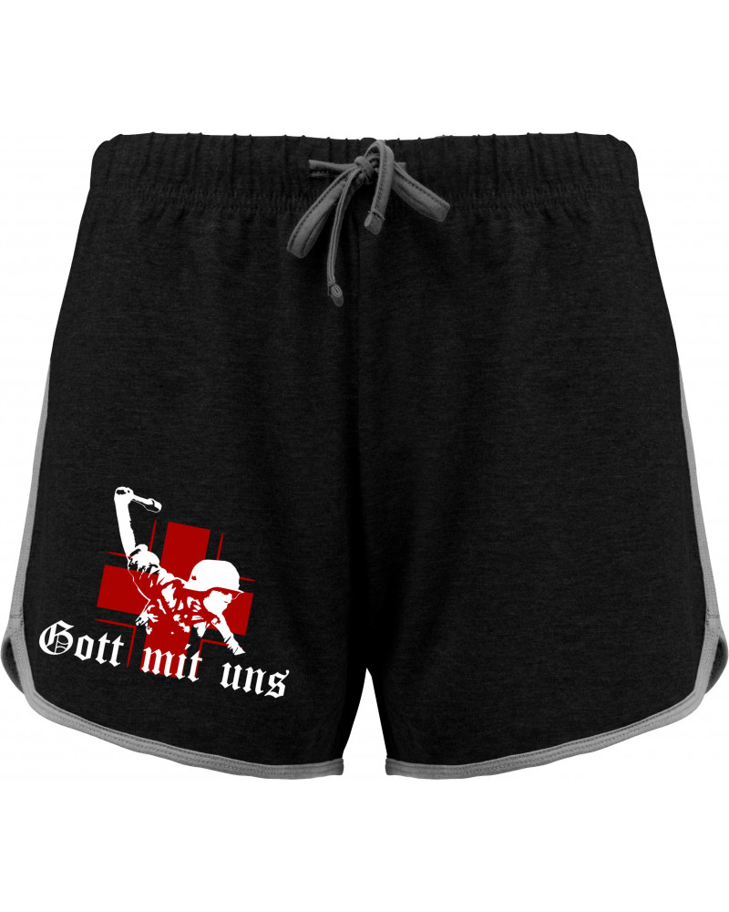 Kurze Damensporthose (Gott mit uns, Soldat)