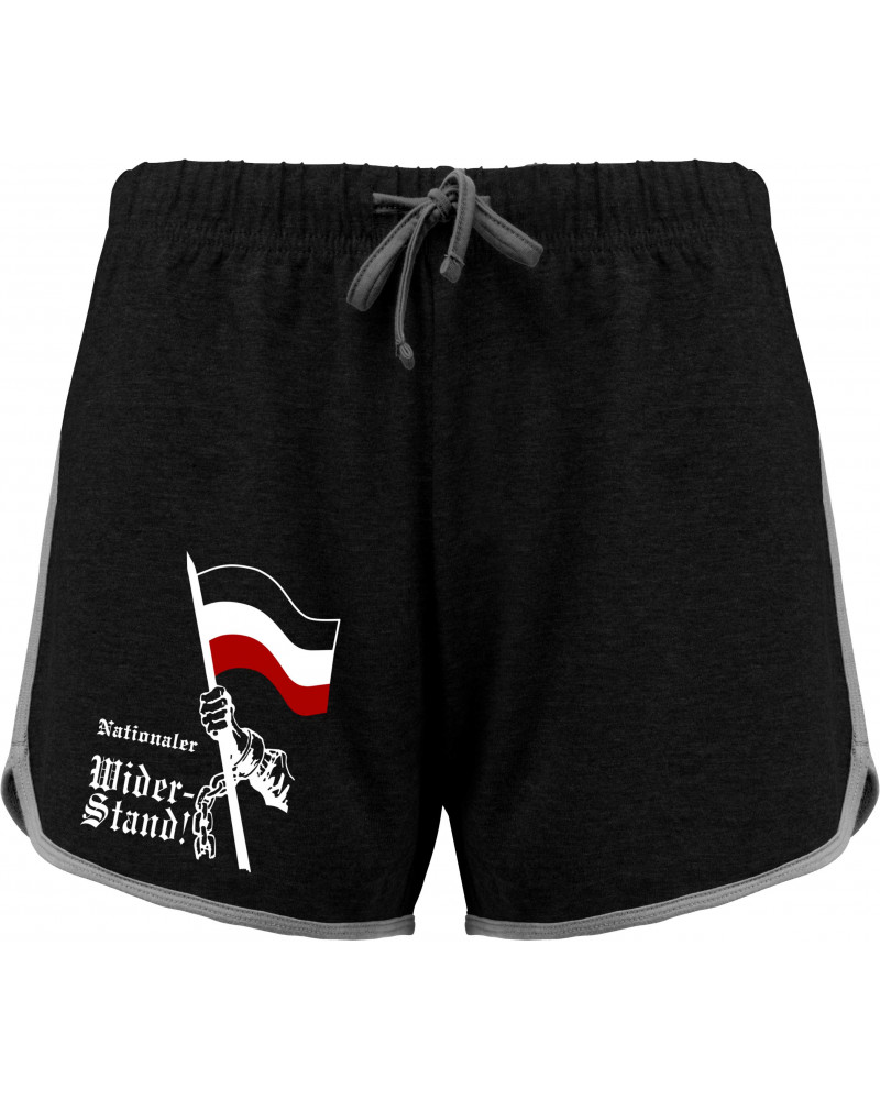 Kurze Damensporthose (Nationaler Widerstand, Fahne)