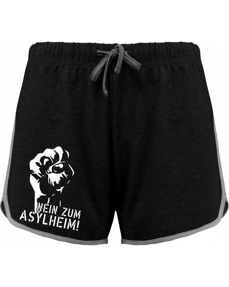 Kurze Damensporthose (Nein zum Asylheim)