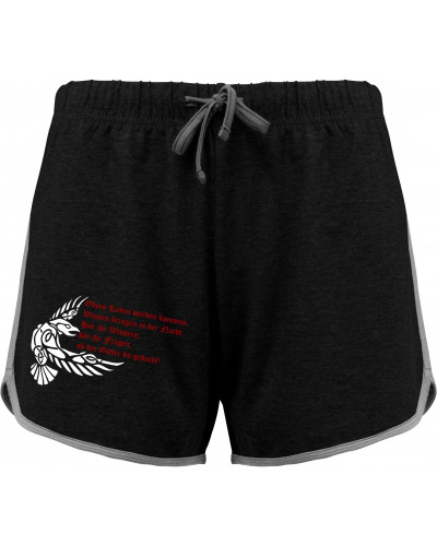 Kurze Damensporthose (Odins Raben werden kommen)
