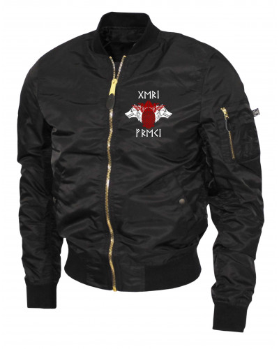 Bestickte Ma1 Bomberjacke "Leichtversion" (Geri und Freki)