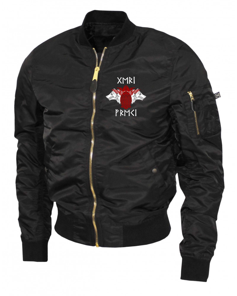 Bestickte Ma1 Bomberjacke "Leichtversion" (Geri und Freki)