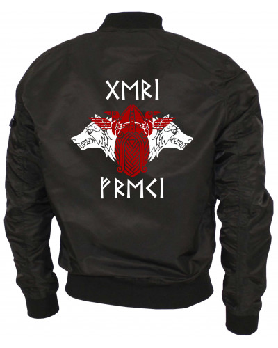 Bestickte Ma1 Bomberjacke "Leichtversion" (Geri und Freki)