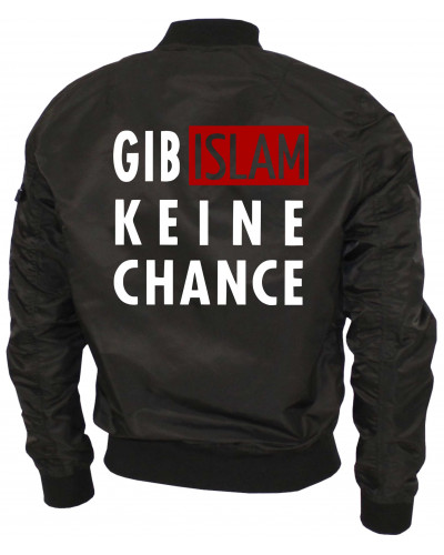 Bestickte Ma1 Bomberjacke "Leichtversion" (Gib Islam keine Chance)