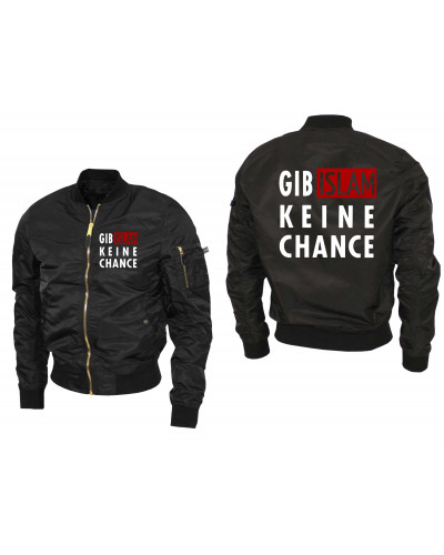 Bestickte Ma1 Bomberjacke "Leichtversion" (Gib Islam keine Chance)