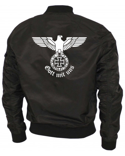 Bestickte Ma1 Bomberjacke "Leichtversion" (Gott mit uns)