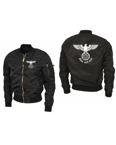 Bestickte Ma1 Bomberjacke "Leichtversion" (Gott mit uns)